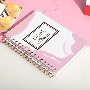 Échantillon gratuit OEM Logo imprimé A5 spirale couverture rigide objectif hebdomadaire planificateur de budget de mariage Journal de soins personnels personnalisé - Product Image 1