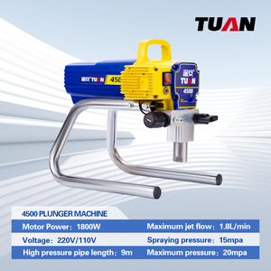 Pulverizador de pintura sin aire eléctrico TUAN 4500, Grado Profesional y DIY con el <span class=keywords><strong>mejor</strong></span> émbolo de Motor sin escobillas, pistolas de pulverización alimentadas por bomba - Product Image 2