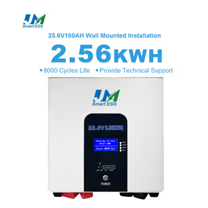 โรงงาน JM รับผลิตแบบ OEM ODM แบตเตอรี่โซลาร์ 2.56 กิโลวัตต์ชั่วโมง 12V 24V 25.6V 100Ah ชุดแบตเตอรี่ลิเธียมไอออนสำหรับระบบโซลาร์บ้าน - Product Image 1