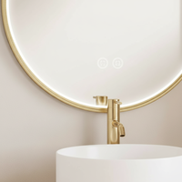 Miroir de salle de bain ovale LED moderne anti-buée avec variateur d'intensité et interrupteur tactile, à suspendre, pour salon et hôtel, avec grossissement