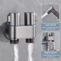 Cartouche céramique multifonctionnelle pour hôtels-Pistolet Gris Seringue de toilette Buse de pression à double charge Diviseurs en acier inoxydable