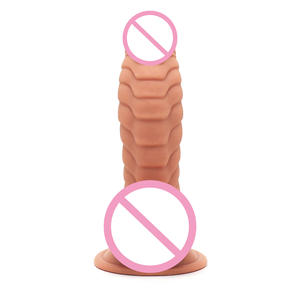 Pénis en forme de chenille, imitation réaliste, pénis artificiel, produit sexuel pour adultes, jouet de masturbation avec ventouse pour femme - Product Image 3