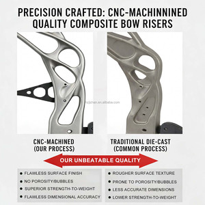 Arc à poulies de chasse en aluminium 6061 usiné CNC, 30-70 lbs, poids de tirage réglable, 320 fps, arc de tir à haute vitesse (Noir Nuit) - Product Image 2