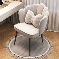 Chaise de maquillage pour salon, chambre de fille, design moderne, avec tube floral, chaise de coiffeuse pour chambre à coucher, avec coussin en velours rose