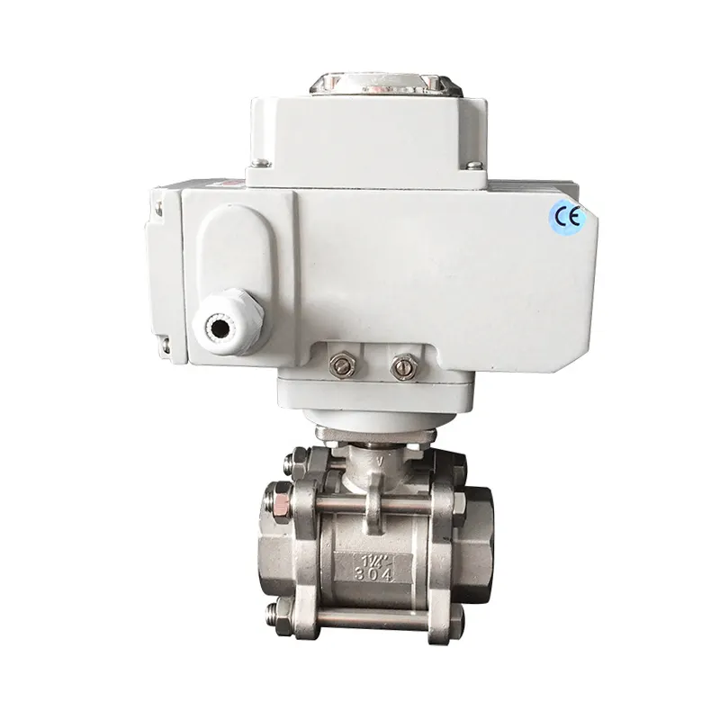 15mm 20mm On/Off Type 12v 24v Dc Electric Actuator 3 Pieces Thread Water Flow Motorized Control Motor Ball Valve