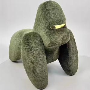 현대적인 고릴라 모양의 바퀴 달린 라운지 의자, 조형적인 액센트 의자, 아파트 거실용 패브릭+금속 가구 - Product Image 2