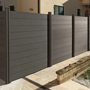 Wholesale Black Design Garden Privacy Safety Cheap Fence Yard Wood Plastic Composite Fence