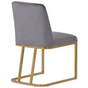 Luxury Modern Home Furniture Upholstered Dining Chair Iron Metal Legs Metal <b>Upholstery</b> 2-Piece Set - Product Image 4