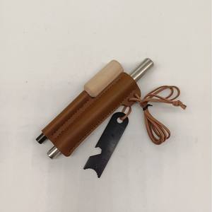 Kit de iniciador de fuego para supervivencia al aire libre con estuche de cuero, herramienta multiusos, raspador, juego portátil de acero de magnesio para acampar - Product Image 3