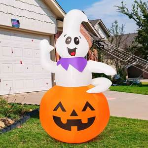 Décoration d'Halloween gonflable personnalisée de 1,5 m, la plus vendue, avec citrouille, sorcière et fantôme, pour intérieur, mignonne et décorative - Product Image 1
