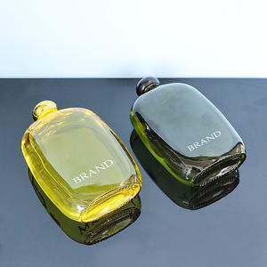 TOP Offre Spéciale 100ml 250ml 350ml 500ml Plat Clair Froid Liqueur Boisson Jus Café Vin Flacon En Verre Bouteille Avec Bouchon En Plastique - Product Image 5