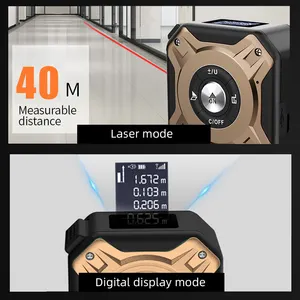 Nohawk-cinta métrica láser, herramienta de medición de distancia de rango de 40m con pantalla LCD, cinta digital infrarroja