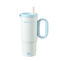 Nuevo Vaso Térmico de Acero Inoxidable con Aislamiento al Vacío, con Pajita, Gran Capacidad, Portátil, para Auto