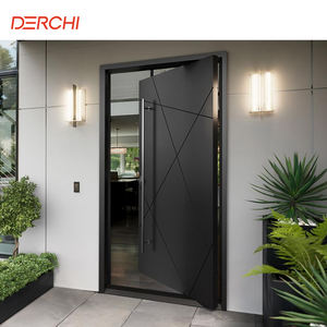 Nouvelle <span class=keywords><strong>porte</strong></span> <span class=keywords><strong>d</strong></span>'<span class=keywords><strong>entrée</strong></span> principale en aluminium personnalisée <span class=keywords><strong>de</strong></span> conception moderne utilisée pour une maison <span class=keywords><strong>de</strong></span> luxe européenne avec poignées verticales - Product Image 3