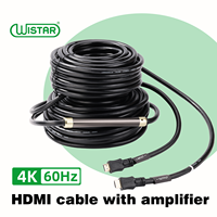 Câble WISTAR haute vitesse 2.0 pour 4K 120Hz, connecteurs mâles plaqués, noir, pour téléphone, téléviseur, lecteur DVD, projecteur, moniteur