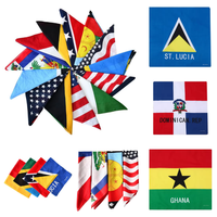 Bandana en coton doux coupe-vent à séchage rapide de haute qualité avec drapeaux de la Dominique, du Ghana et de Sainte-Lucie – Foulard carré et cache-cou – Vente en gros