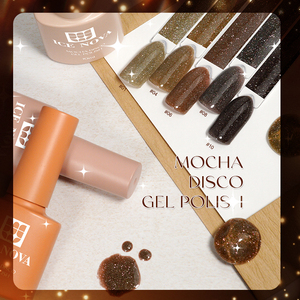 ICE NOVA Mocha Disco Gel Polish - Teintes Rouge Brun Noël - Vernis Gel Disco Réfléchissant Pailleté UV - Sans <span class=keywords><strong>HEMA</strong></span>, Sans TPO - Product Image 3