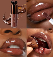 Vente en gros Lip Bunny Gloss à lèvres liquide longue tenue hydratant waterproof végétalien aux herbes Marron Chocolat Chatoyant Café