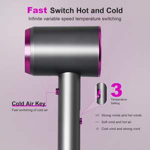 Secador de Pelo Iónico de Alta Velocidad <span class=keywords><strong>Super</strong></span> Sonics con Boquilla, Compacto y Ligero, OEM-06, para Hogar, Salón, Hotel y Viajes - Product Image 3