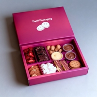 Boîte d'emballage personnalisée de luxe en carton magnétique pour baklava, fruits secs, dattes, chocolat, cadeau du Ramadan, cadeau de l'Aïd