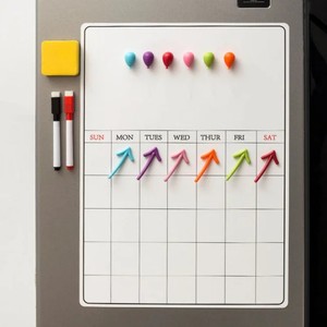 Ensemble d'aimants de réfrigérateur personnalisés double face pour planification mensuelle, <span class=keywords><strong>hebdomadaire</strong></span> et quotidienne, forme personnalisée, tableau blanc effaçable en acrylique, tableau de notes - Product Image 5