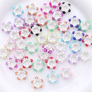 แหวนประดับเพชรพลอยรูปพวงหรีดดอกไม้หลากสีสัน ดีไซน์เนอร์ยอดนิยม ปี 2025 ชุบทอง/เงิน ทำจากโลหะผสมสังกะสี สำหรับทำเครื่องประดับ - Product Image 5