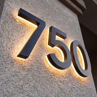 Enseigne LED personnalisée, logo, étanche, extérieur, numéro de maison 3D, enseigne LED rétroéclairée, plaque de porte illuminée pour adresse de maison, hôtel