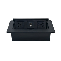 Prise de bureau dissimulée multimédia avec chargeur USB intégré pour comptoir et table de bureau
