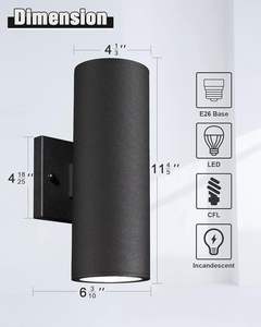 Lámpara de Pared Moderna para Decoración, Aplique de Pared para Porche o Pasillo, Iluminación Superior e Inferior, Lámpara LED para Exteriores Resistente al Agua IP65 - Product Image 4