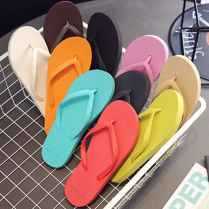Simple Solid Color Comfortable Slippers Flip Flop Women Summer Korean Fashion Casual Non-slip Couple Flip Flops Breathable Beach