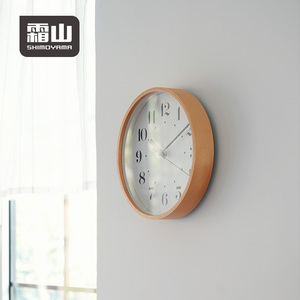 Shimoyama 10 inch gỗ rắn Đồng hồ treo tường im lặng không đánh dấu đồng hồ thạch anh kim điện kỹ thuật số vẫn còn sống cho phòng khách - Product Image 4