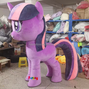 Disfraz Inflable <span class=keywords><strong>de</strong></span> Pony Morado <span class=keywords><strong>de</strong></span> 2m, Traje <span class=keywords><strong>de</strong></span> Mascota Inflable <span class=keywords><strong>de</strong></span> Cuerpo Completo para Adultos - Product Image 2