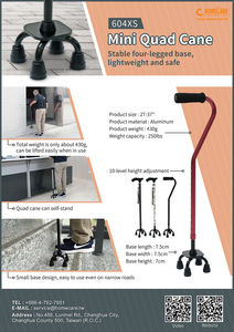 Bâton de marche extérieur à quatre pieds, 10 sections réglables, avec base en fourche et embout en caoutchouc, capacité de 200 lb pour personnes âgées - Product Image 5