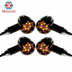4X ไฟสัญญาณเลี้ยวไฟเบรกหลัง LED สีเหลืองอำพันสำหรับรถจักรยานยนต์สีดำแบบสากล - Product Image 1