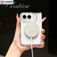 Coque de téléphone pliable transparente en acrylique anti-jaunissement style Ins, compatible avec la charge magnétique sans fil, anti-chute pour iPhone Fold