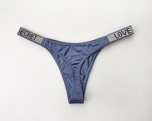 YUNCHI Sexy <span class=keywords><strong>Perizoma</strong></span> con Lettere Diamantate a <span class=keywords><strong>Vita</strong></span> <span class=keywords><strong>Alta</strong></span> e Sollevamento dei Fianchi, Bikini Puro Desiderio, Slip Triangolare da <span class=keywords><strong>Donna</strong></span> Novità 2023 - Product Image 2