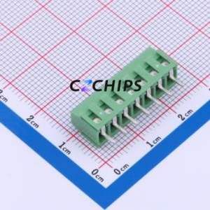 DB125-3.5-7P-GN-S Screw Terminal Block Through hole Component (THT),P=3.5mm Connector 1x7P 3.5mm Green Through Hole - Product Image 2