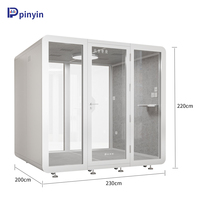 Cabine de conférence en aluminium de haute qualité, salle de réception silencieuse VIP amovible, cabine de conférence pour 1 à 6 personnes avec table centrale