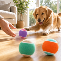 Balles de tennis élastiques pour chien, lot de 3, balles de tennis en caoutchouc à rebond élevé, non tissées, jouet interactif pour mâcher et apporter pour les chiens
