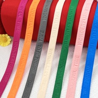 Largeur 1 Cm Polyester Ruban Ruban En Gros Bande Élastique En Relief Lettre Logo Sangle Sangle pour Accessoires De Vêtement