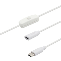 Cable de Extensión de Alimentación Tipo-C Macho a Hembra Goochain con Interruptor de Encendido/Apagado, Construcción en Aleación de Cobre y Cobre