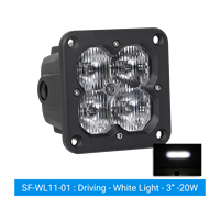 Projecteur de travail LED 20W, 3 pouces, encastré, pour conduite tout-terrain, antibrouillard, blanc, jaune, ambre, IP67, 9-36V DC, 12V, 24V, camion, SUV, 4x4