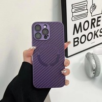 Nouvelle coque de téléphone portable sans fil à texture fibre de carbone avec protection en verre pour iPhone 18 17 16 15 14 13 12 Pro Max