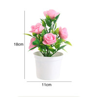 DREA cinq roses mariage tir Simulation fleur bonsaï plante Thanksgiving célébration mousse Roses en pot fausse fleur