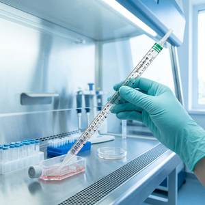 ปิเปตเซรั่มโลจิคอลแบบปลอดเชื้อ 25 มล. ทำจากพลาสติกแบบมีขีดบอกปริมาตร สำหรับการถ่ายโอนของเหลวในห้องปฏิบัติการ - Product Image 2