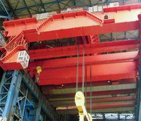 Ponts roulants à double poutre en acier inoxydable, capacité 10-100 tonnes, avec câble métallique et télécommande pour un levage fluide