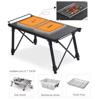 Pique-nique extérieur libre de combinaison d'OEM de Tableau de BBQ de camping en aluminium se pliant léger portatif