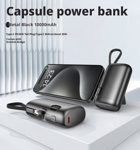 PD 22.5W Digital Display Custom Logo Portable Fast Charging Power Bank 10000mah With Built in <b>Cable</b> for Cell Phone - Product Image 2