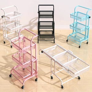 Carrito <span class=keywords><strong>de</strong></span> Supermercado Multifuncional <span class=keywords><strong>de</strong></span> 3 Niveles, con Ruedas con Frenos, Plegable, para Uso Comercial - Product Image 2