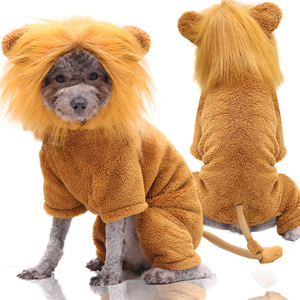 Disfraz de leopardo para mascotas, traje cálido de Halloween para perros y gatos, ropa de otoño e invierno - Product Image 3